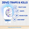 Zevo traps & kills mosquitoes, fruit flies, gnats, house flies, fungus gnats and non-biting midges.