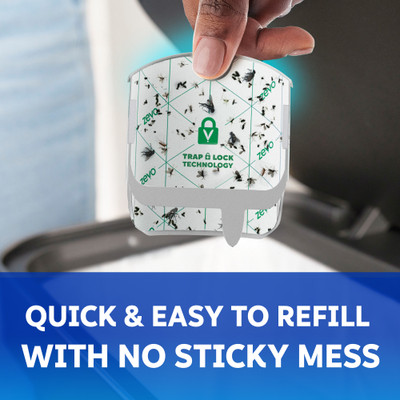 Zevo traps are quick and easy to refill with no sticky mess.